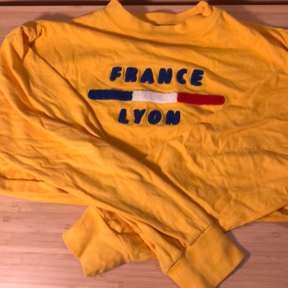 “France Lyon” Mock Neck Crop Top